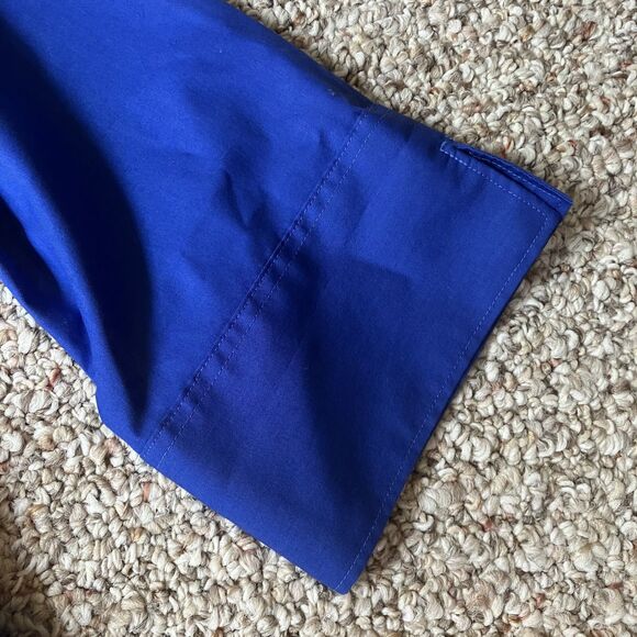 Land’s End Outfitters Womens Size 8 Blue Wrinkle Free Broadcloth 3/4 Sleeve - Picture 3 of 7